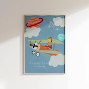 Giraffe Airplane – Nursery & kids wall art