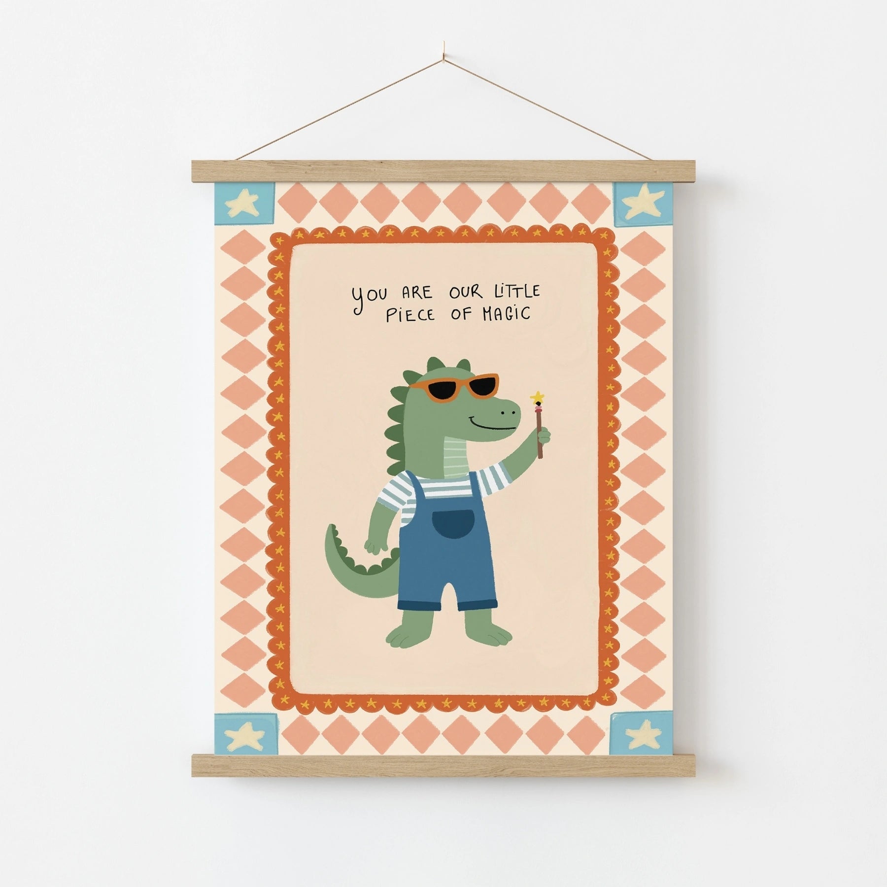 Decorazione per cameretta a tema dinosauro fiabesco