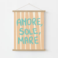 Décoration murale Amore Sole Mare - Citation d'été italienne, Décoration murale côtière