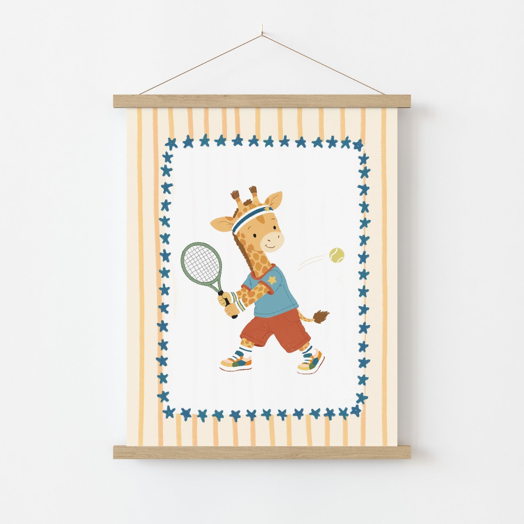 Tennis Giraffe Nursery Wall Art