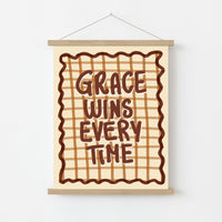 Grace Wins Every Time Wall Art - Christian Autumn Print, Christian Wall Decor