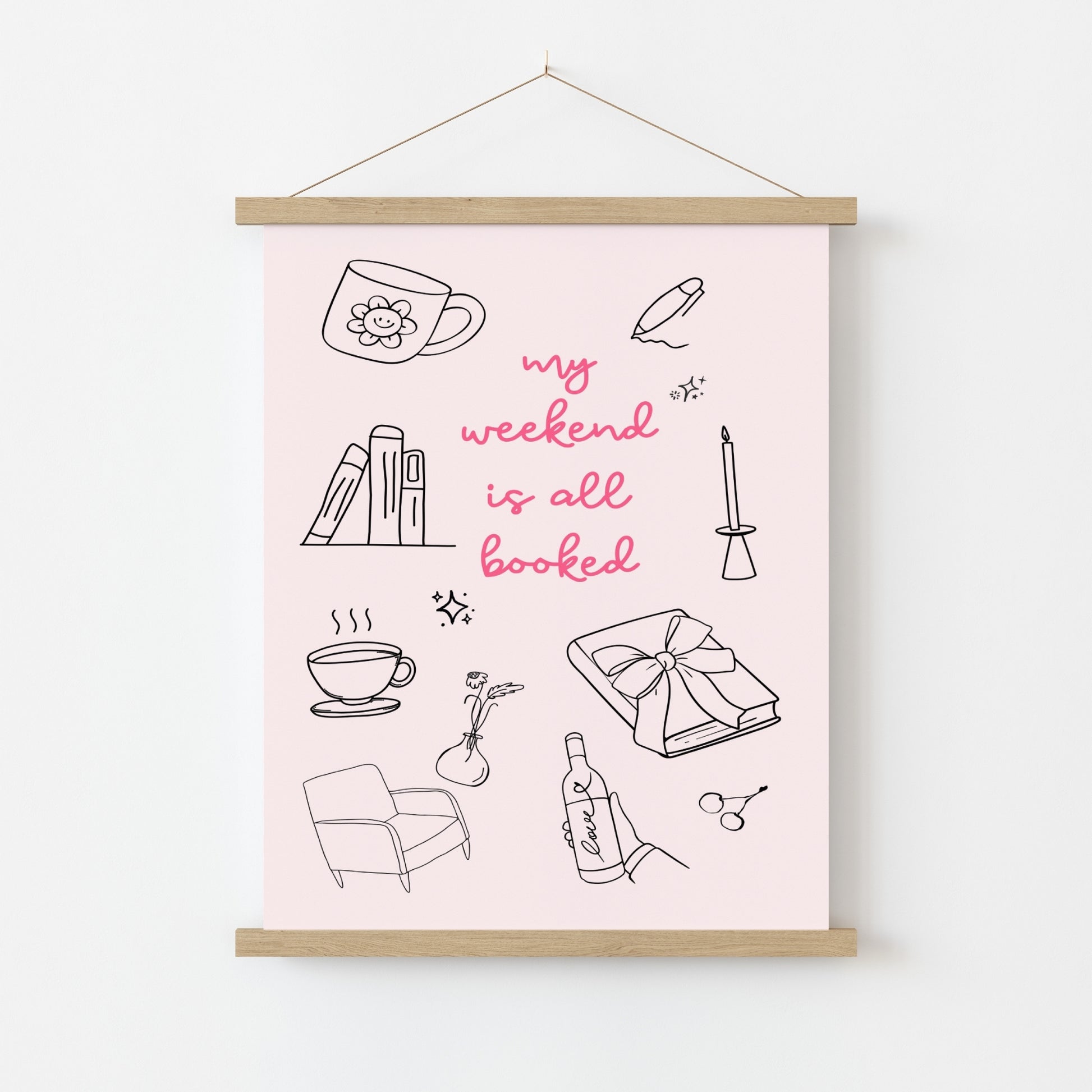 Weekend Booked - Estampado Rosa de Amante de los Libros