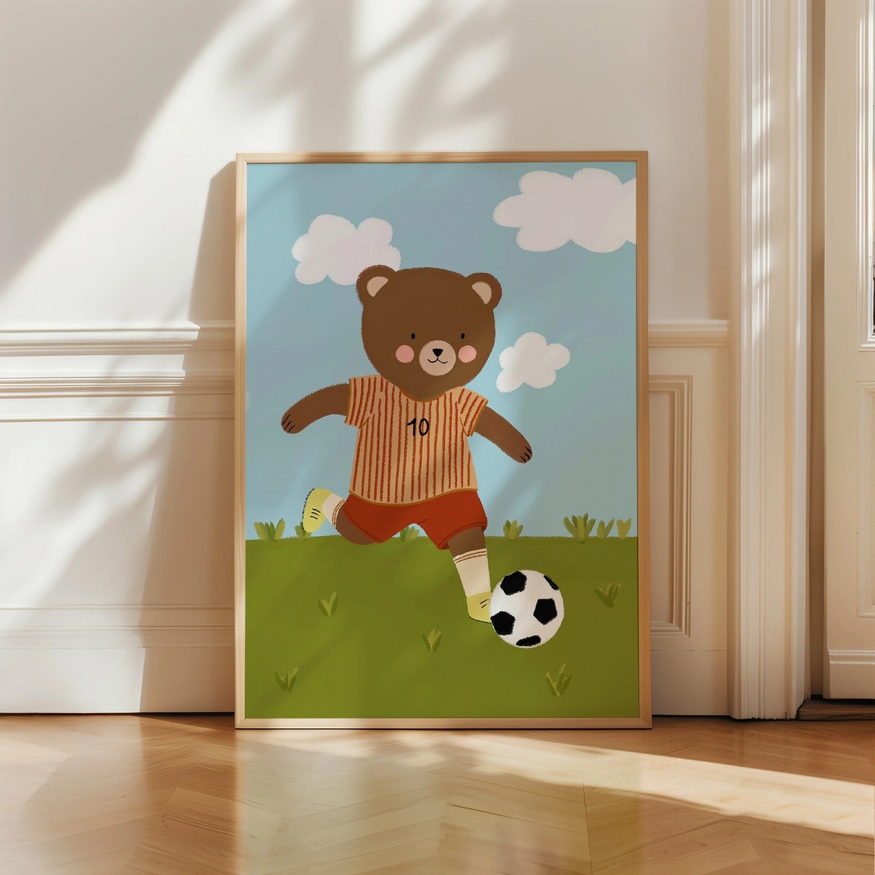 Soccer Bear Nursery Wall Art