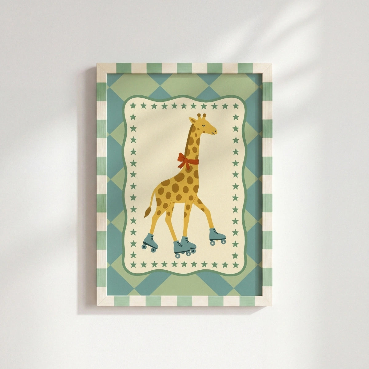 Roller Skating Giraffe, Colorful Kids Decor