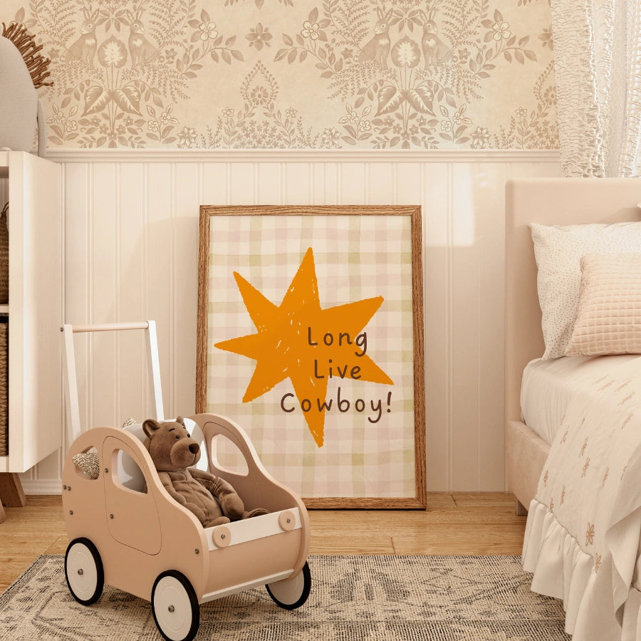 Long Live Cowboy Nursery Print - Western Kids Wall Art