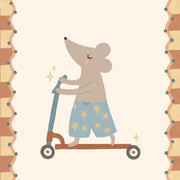 Cute Mouse on a Scooter – Nursery & kids wall art