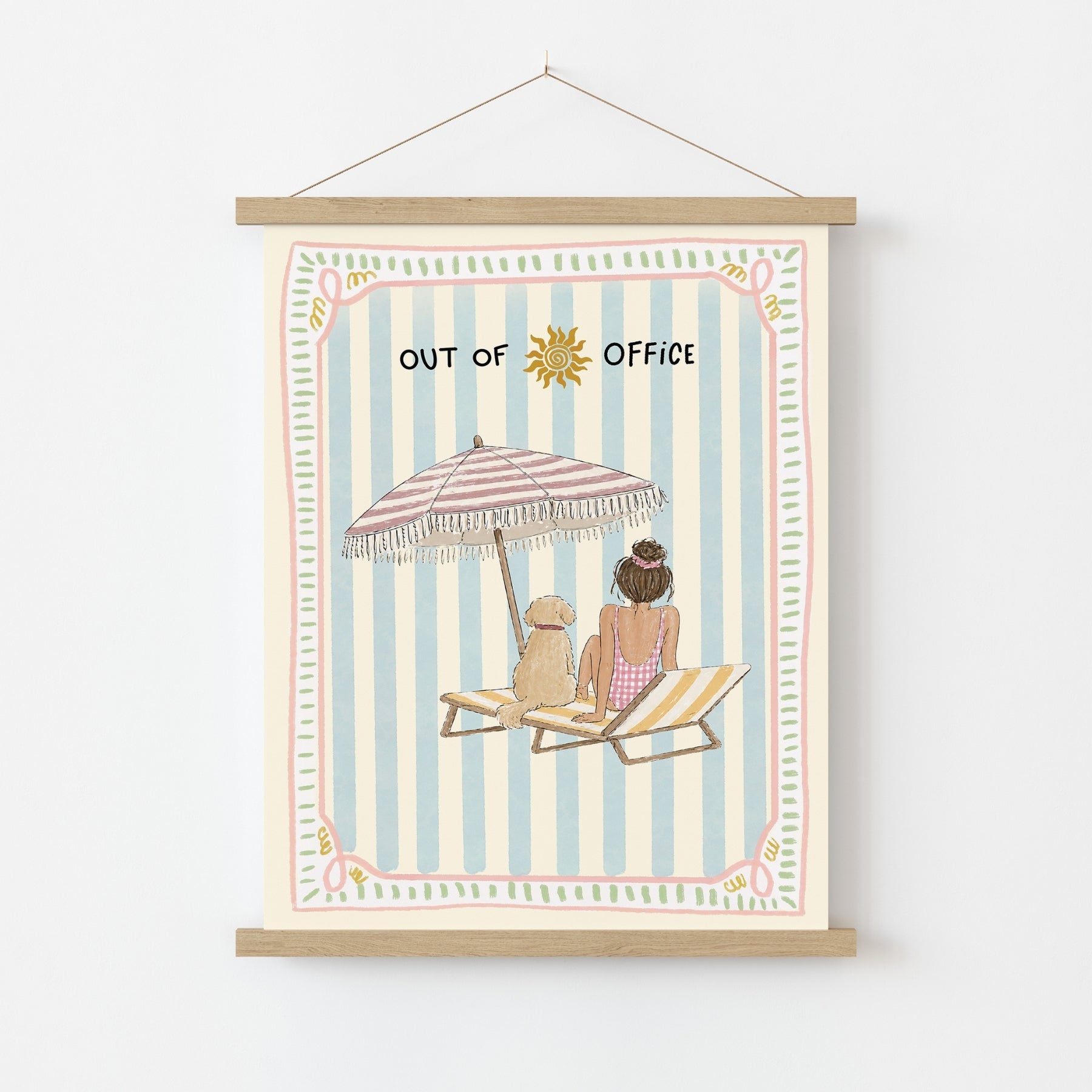 Trendy Beach Girl Print, Coastal Wall Decor