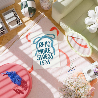 Read More Stress Less Wall Art – Blue Bookish Poster