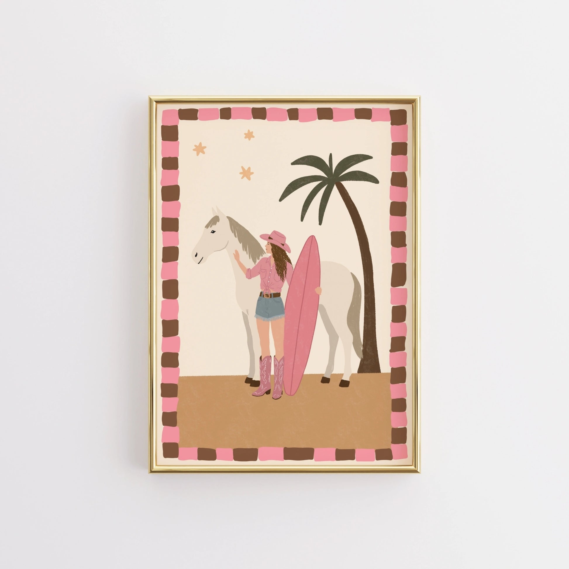 Coastal Cowgirl Horse Wall Art