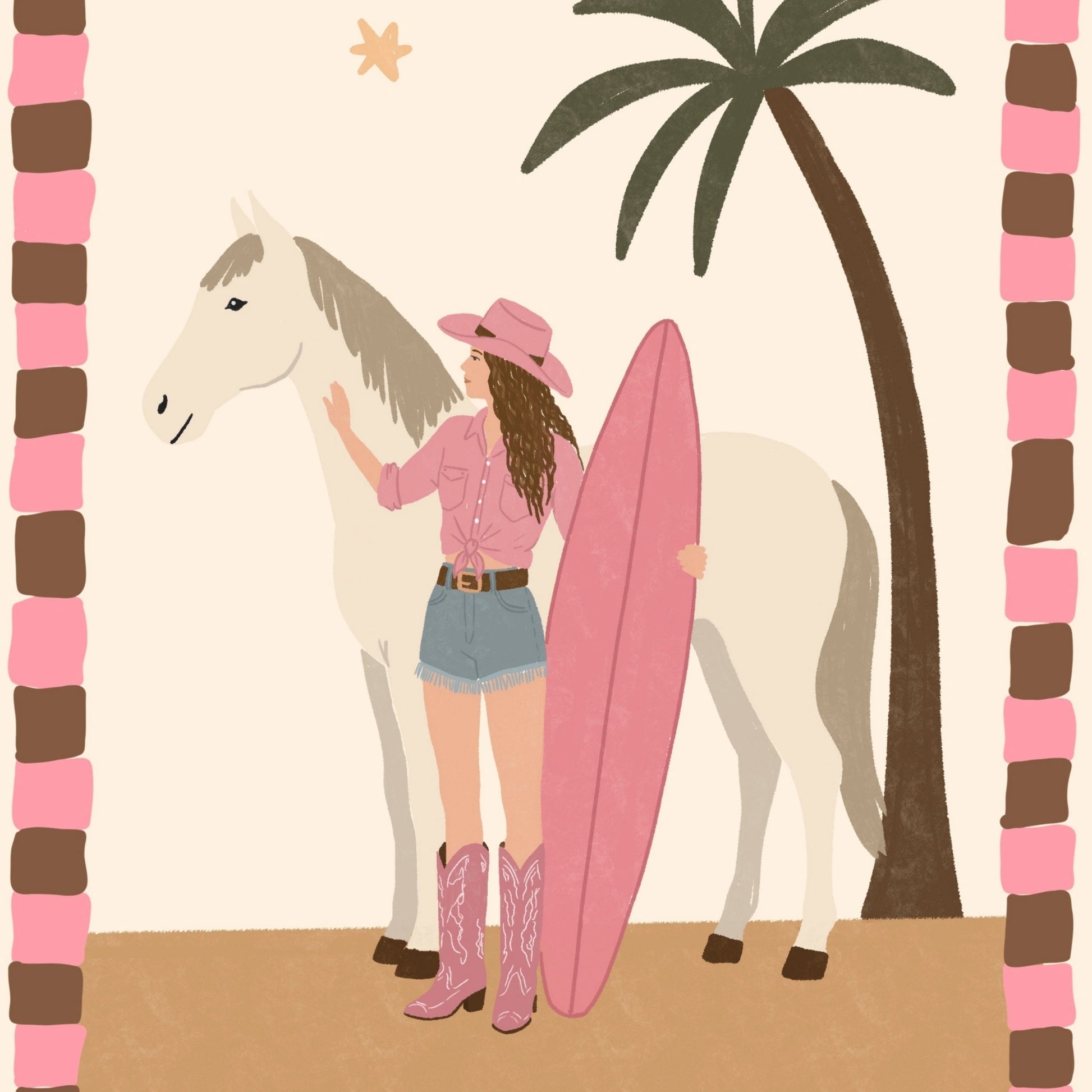 Coastal Cowgirl Horse Wall Art