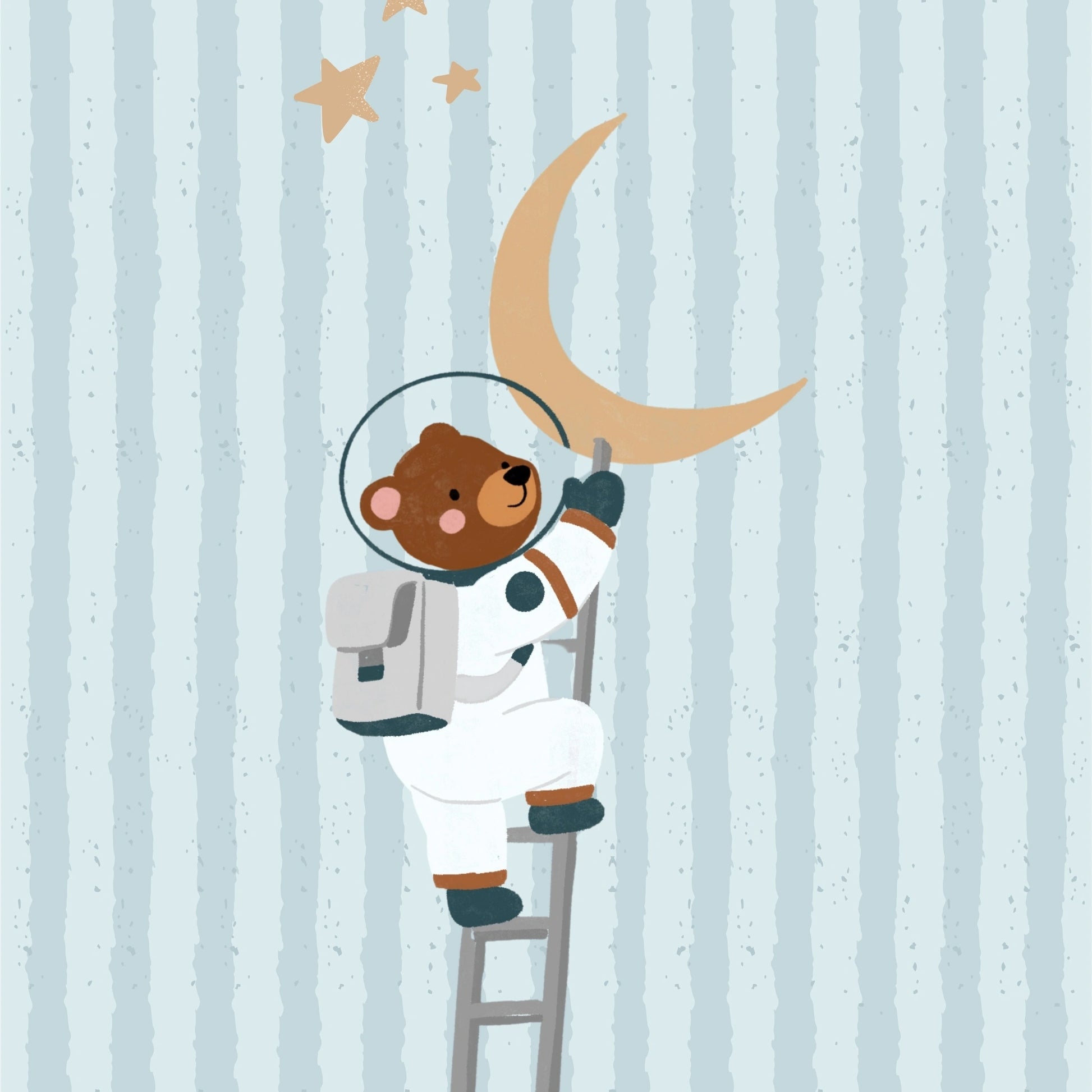 Bear Astronaut Moon Print