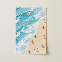 Surf Beach Wall Art, Coastal Wall Decor