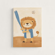 Baseball Lion – Nursery & Kids Canvas Wall Art