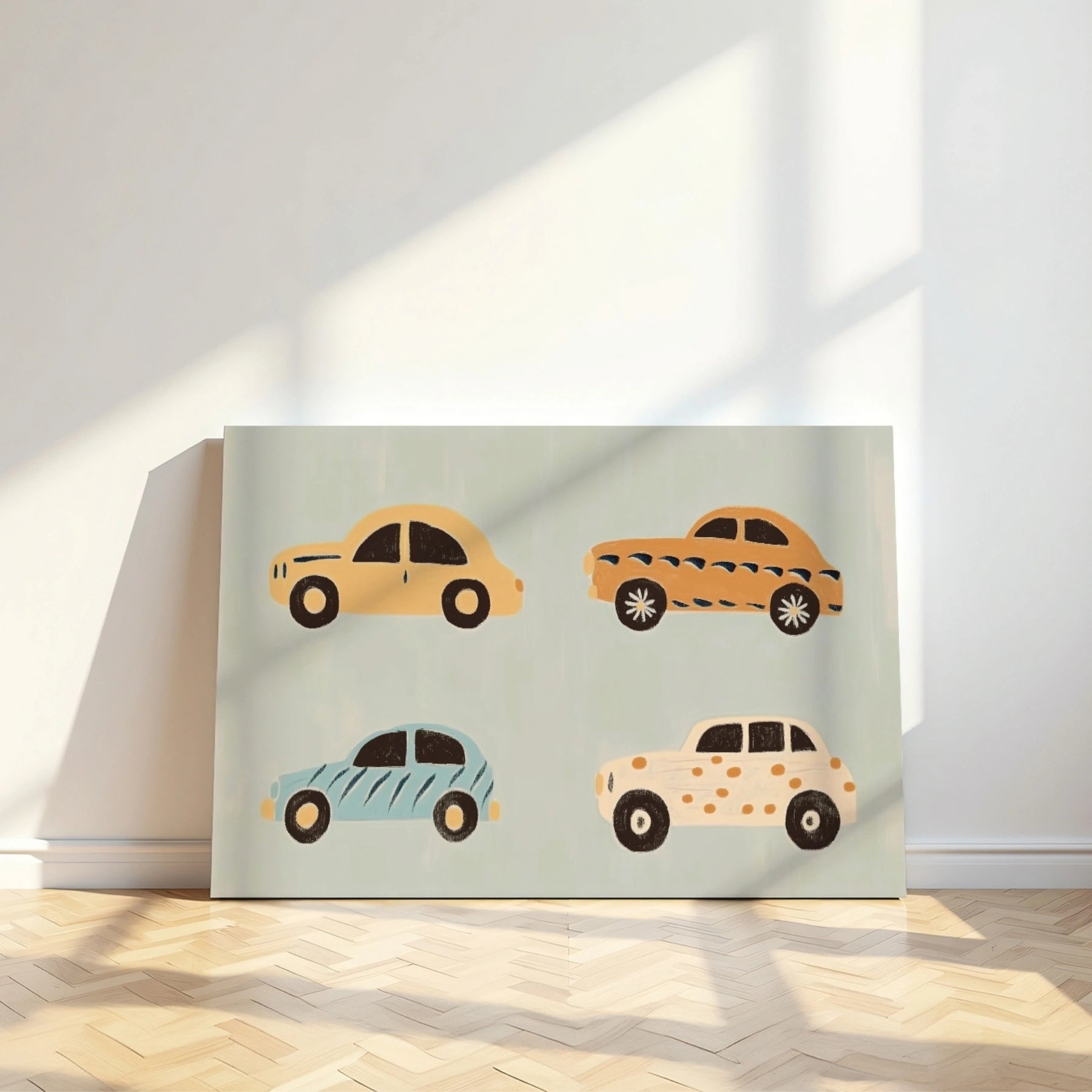 Colorful Cars Nursery Canvas Print