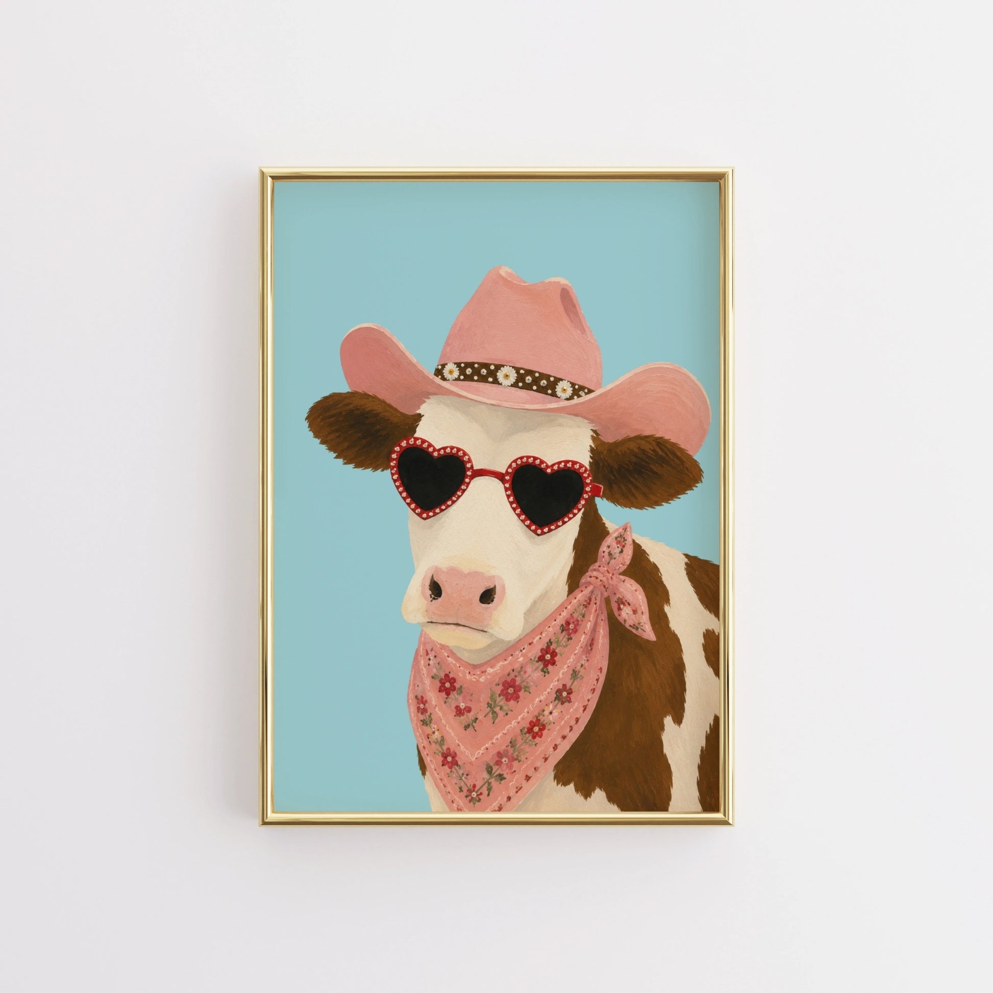Coastal Cowgirl Cow Wall Art