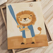 Baseball Lion – Nursery & Kids Canvas Wall Art