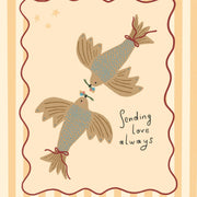 Birds with Red Bow – Arte de pared para bebés y niños