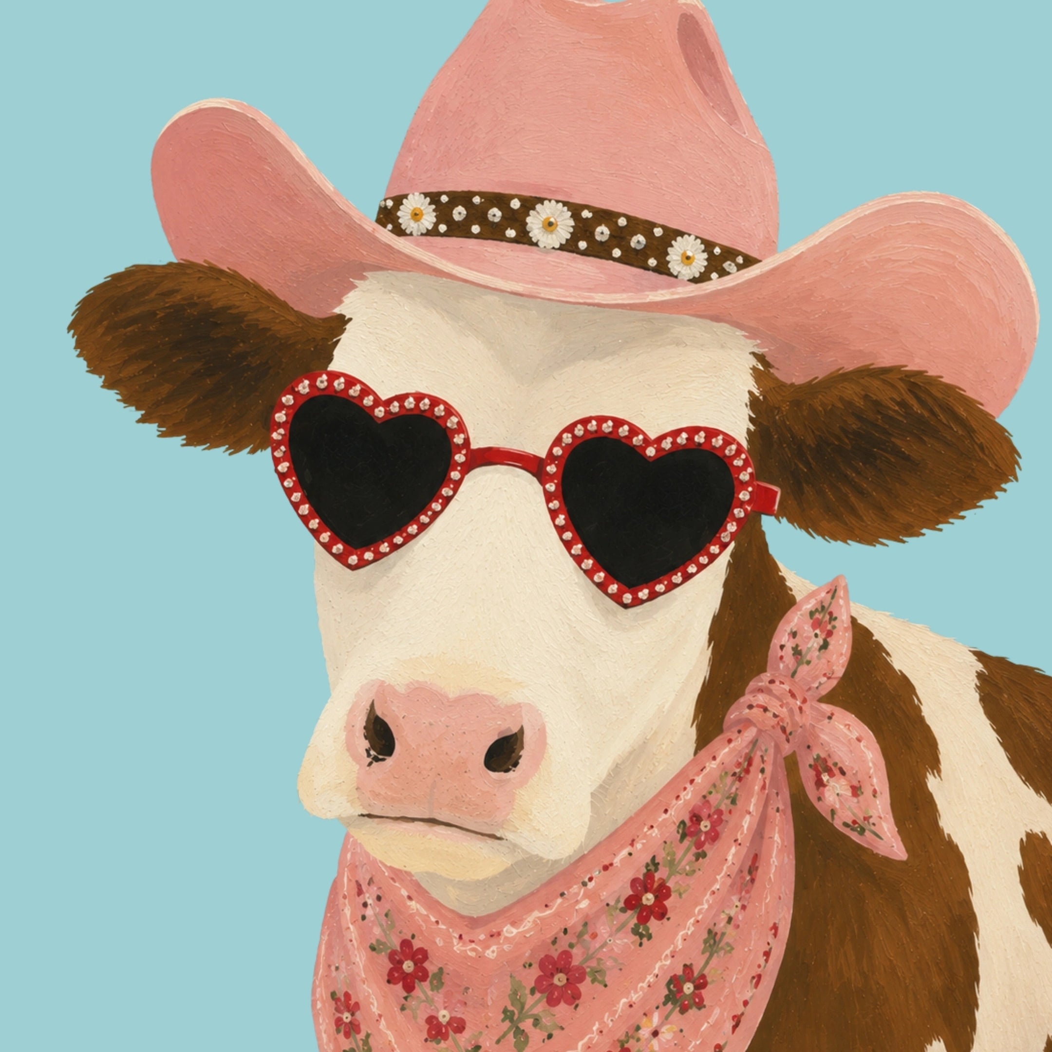 Coastal Cowgirl Cow Wall Art