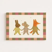 Impression sur toile pour chambre d'enfant « Amis des animaux »