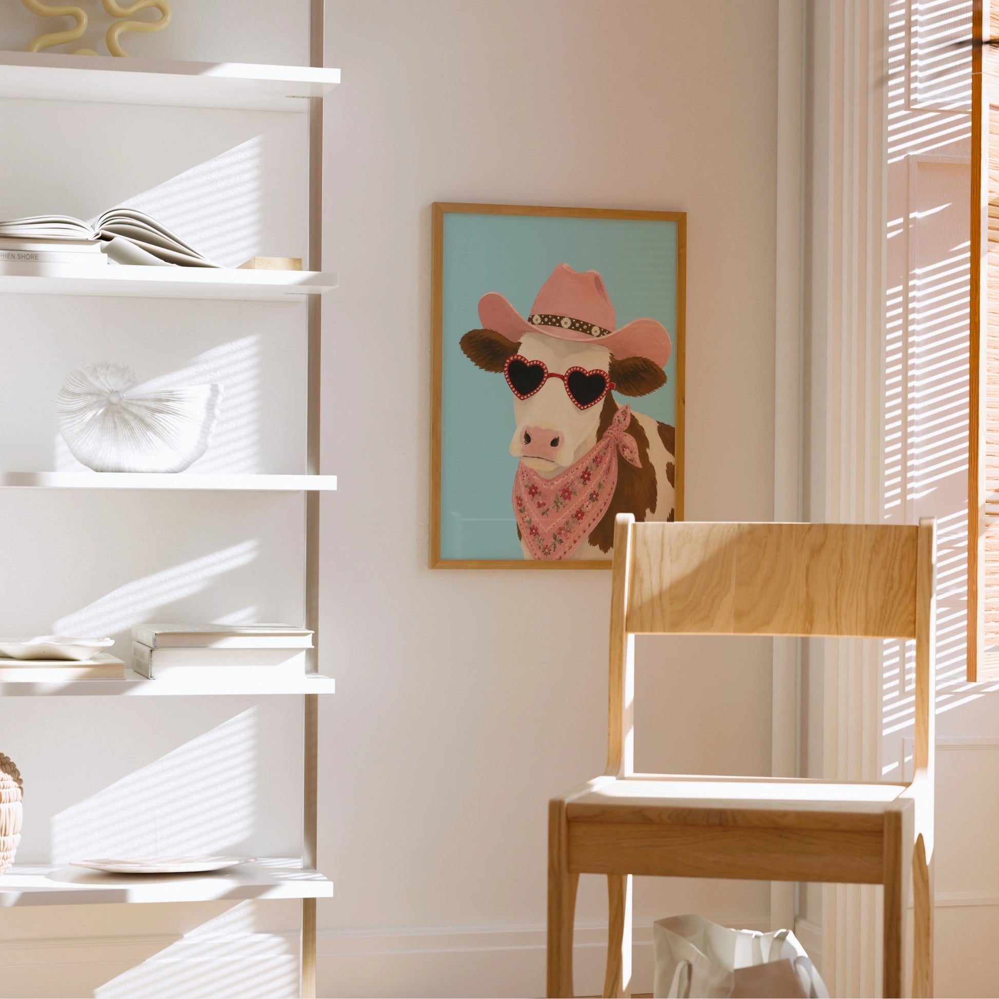Coastal Cowgirl Cow Wall Art