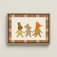 Impression sur toile pour chambre d'enfant « Amis des animaux »