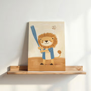 Baseball Lion – Nursery & Kids Canvas Wall Art