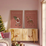 Weihnachtsmann und Rentier – 2er-Set Weihnachtsposter