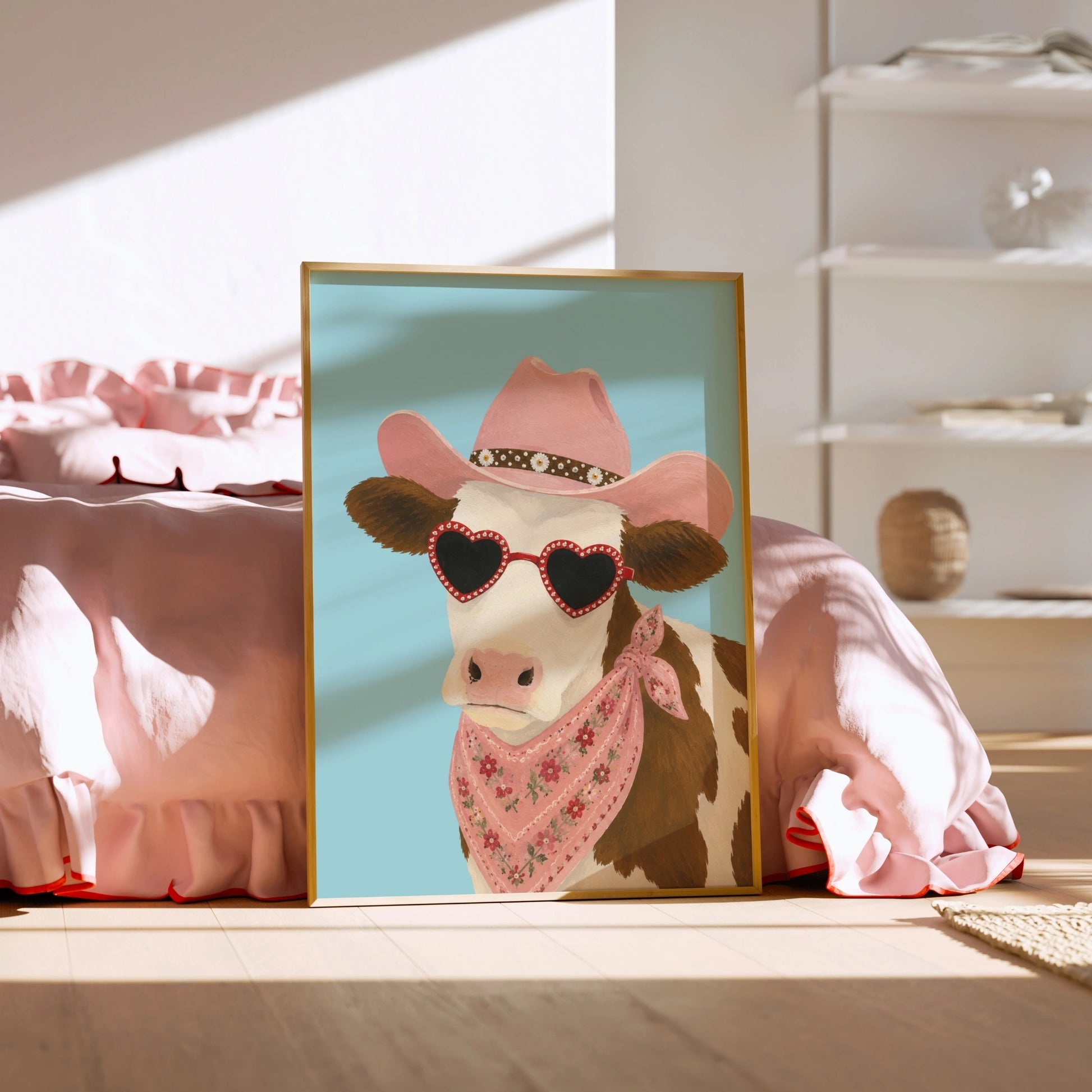 Coastal Cowgirl Cow Wall Art