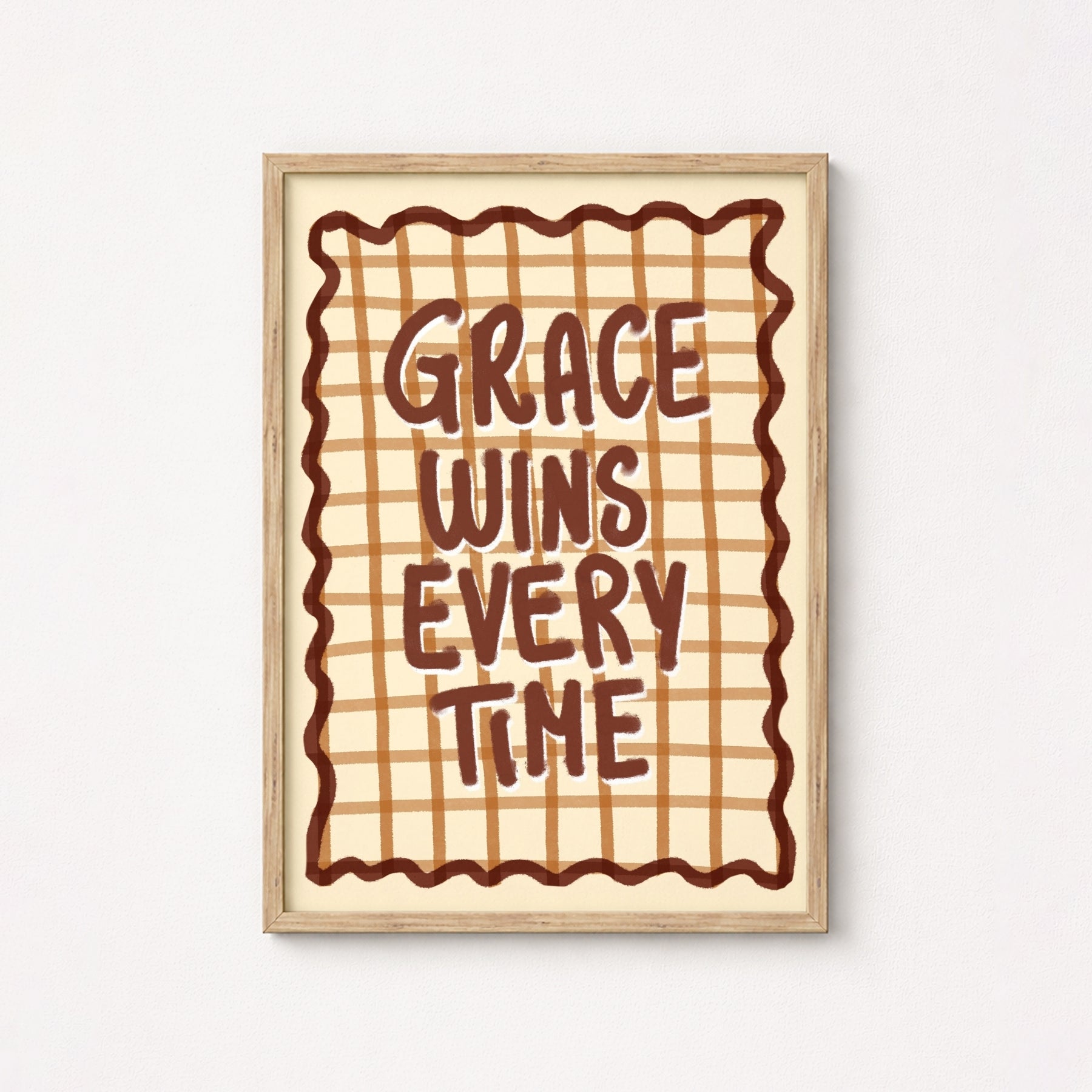 Grace Wins Every Time Wall Art - Christian Autumn Print, Christian Wall Decor