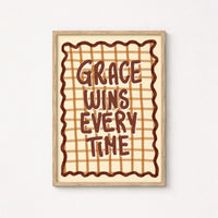 Grace Wins Every Time Wall Art - Christian Autumn Print, Christian Wall Decor