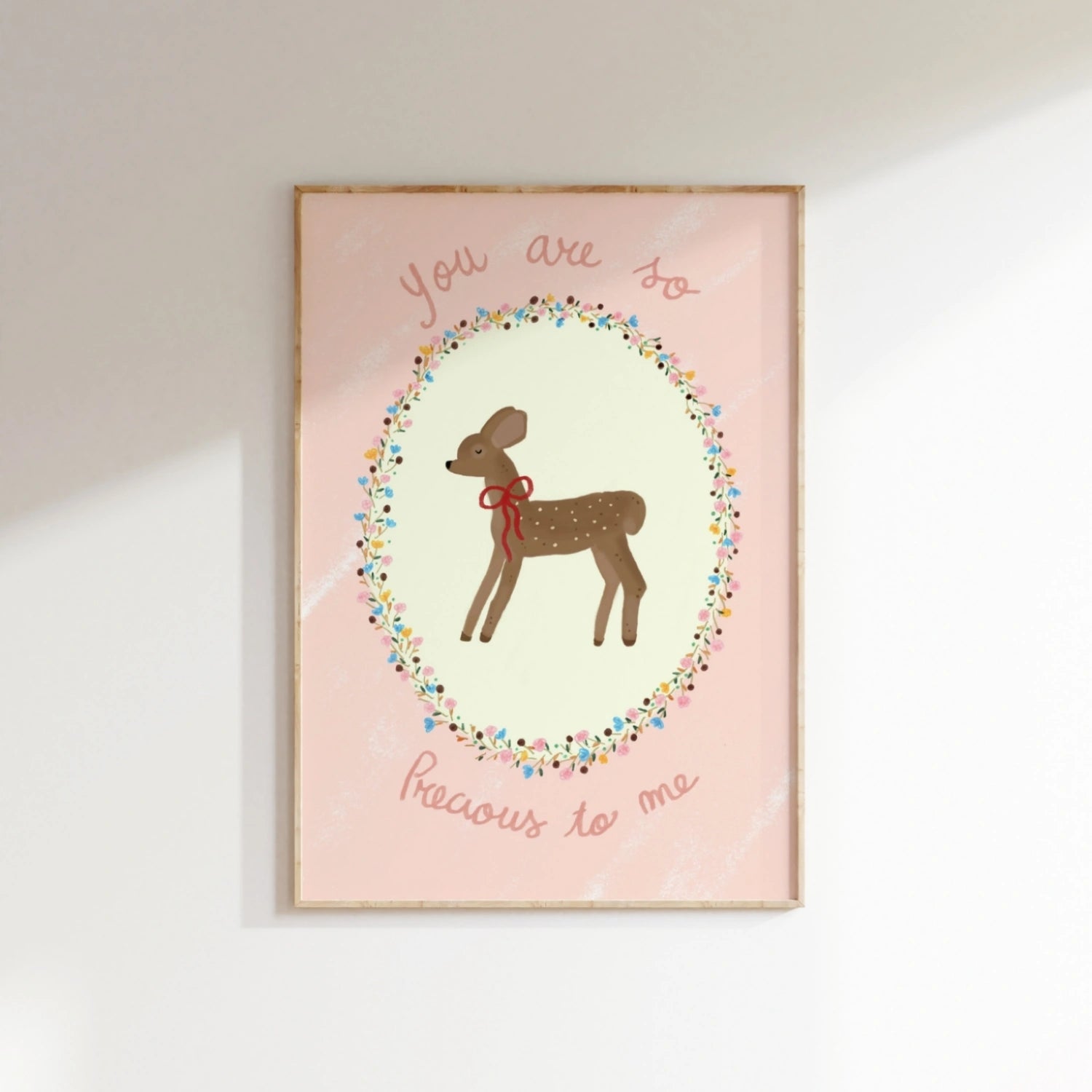 Vintage Deer Print, Girls Room Decor
