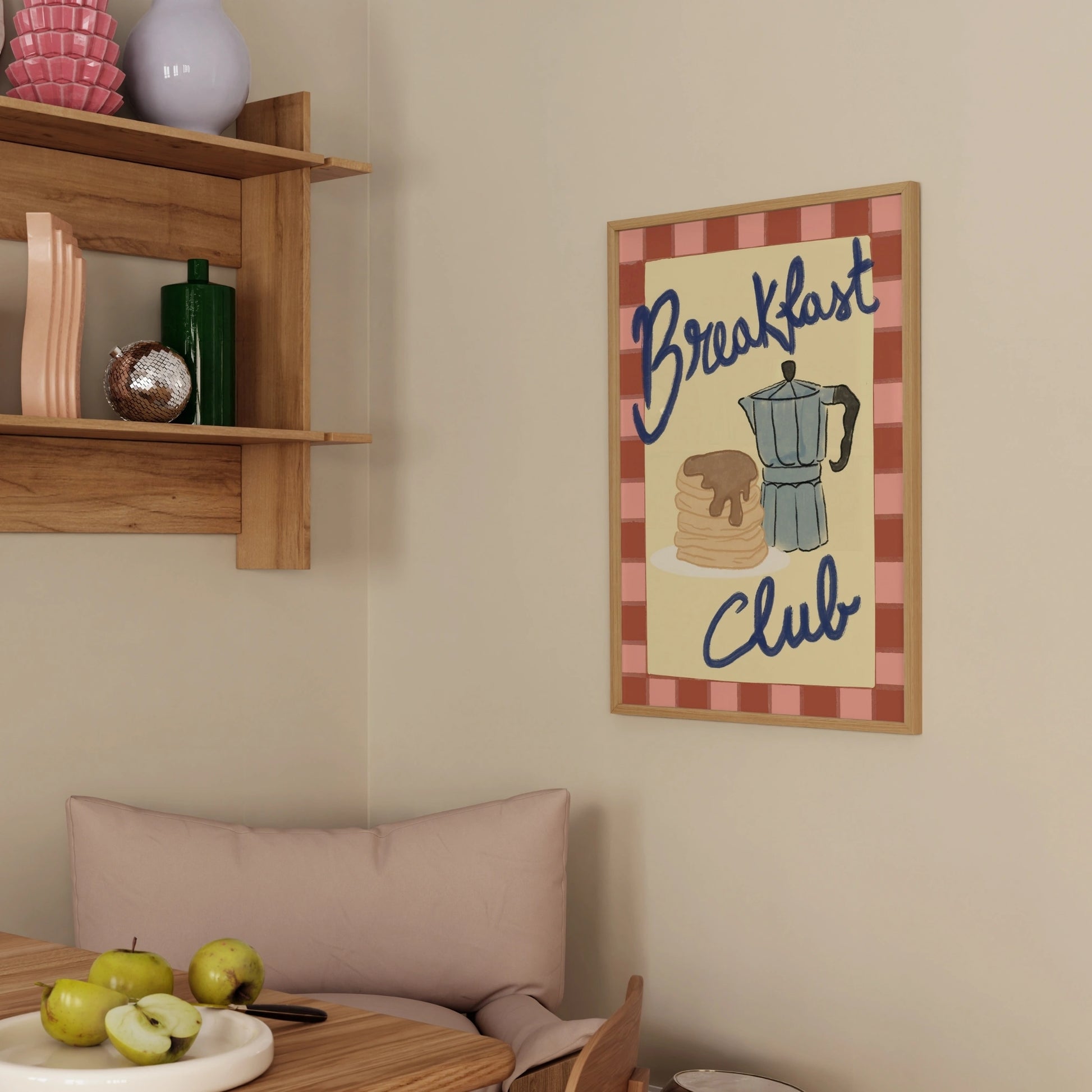 Decorazione murale per la tavola da pranzo italiana – Stampa di pasta, vino e cucina