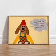 Stylish Dog in Red Beanie – Nursery & Kids Wall Art