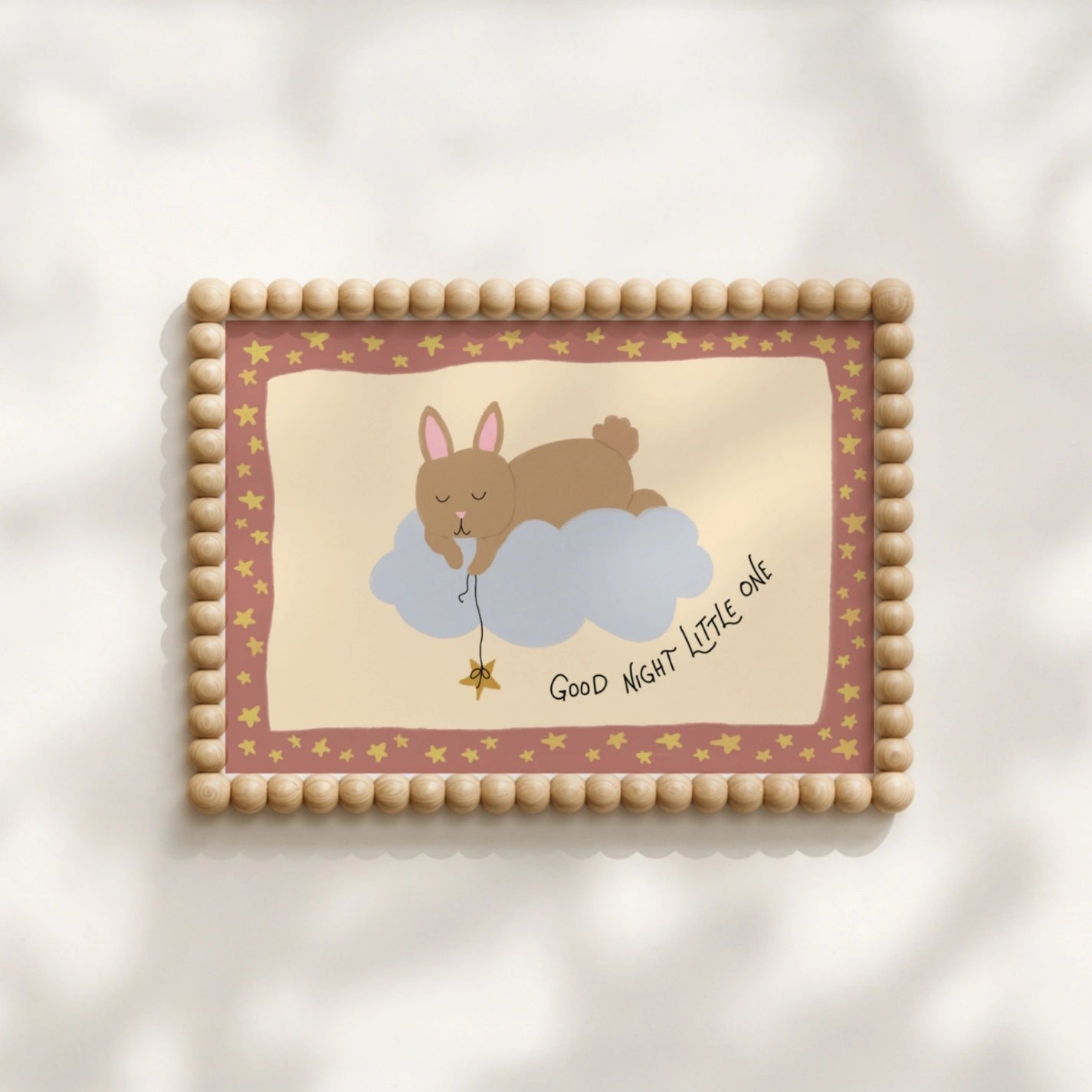 Sleeping Bunny Wall Art, Whimsical Kids Decor