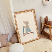 Cute Mouse on a Scooter – Nursery & kids wall art