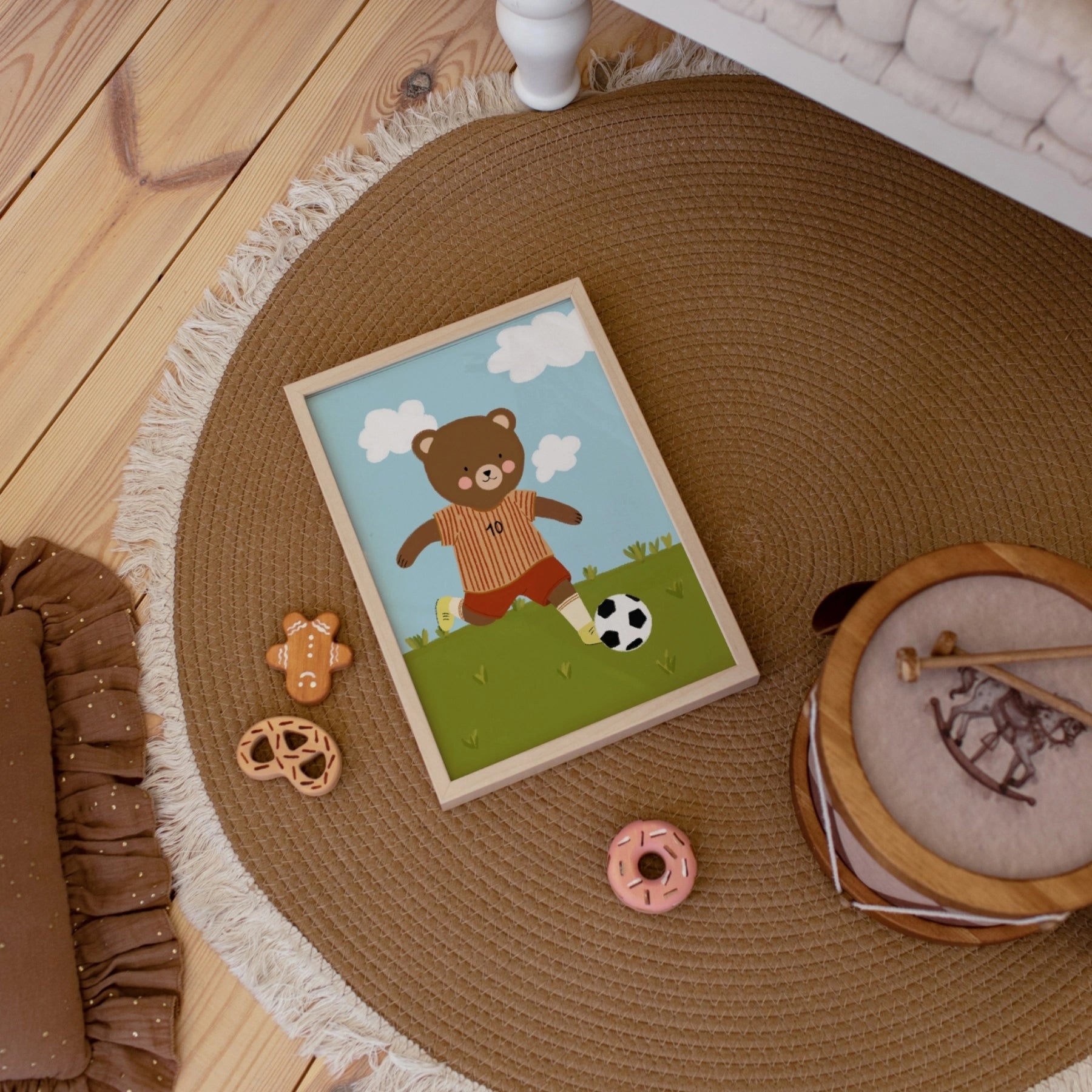 Soccer Bear Nursery Wall Art