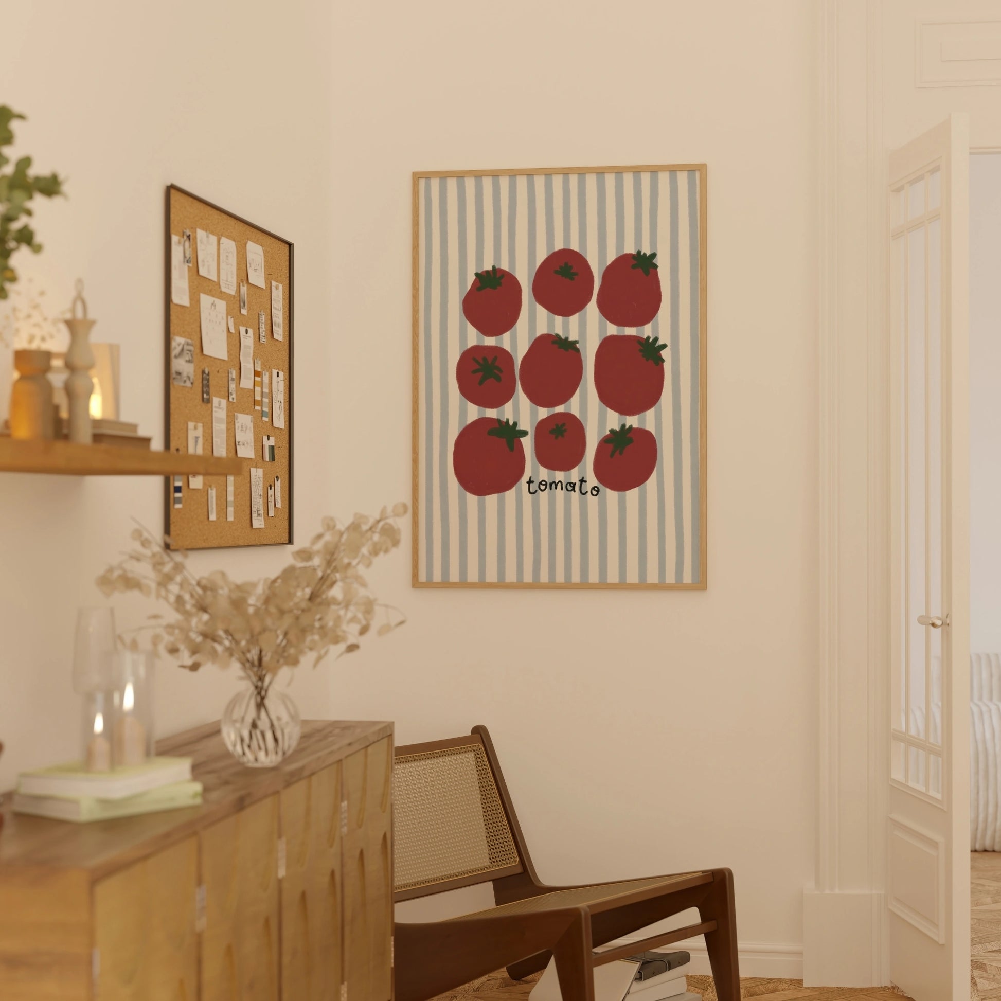 Decorazione murale per la tavola da pranzo italiana – Stampa di pasta, vino e cucina