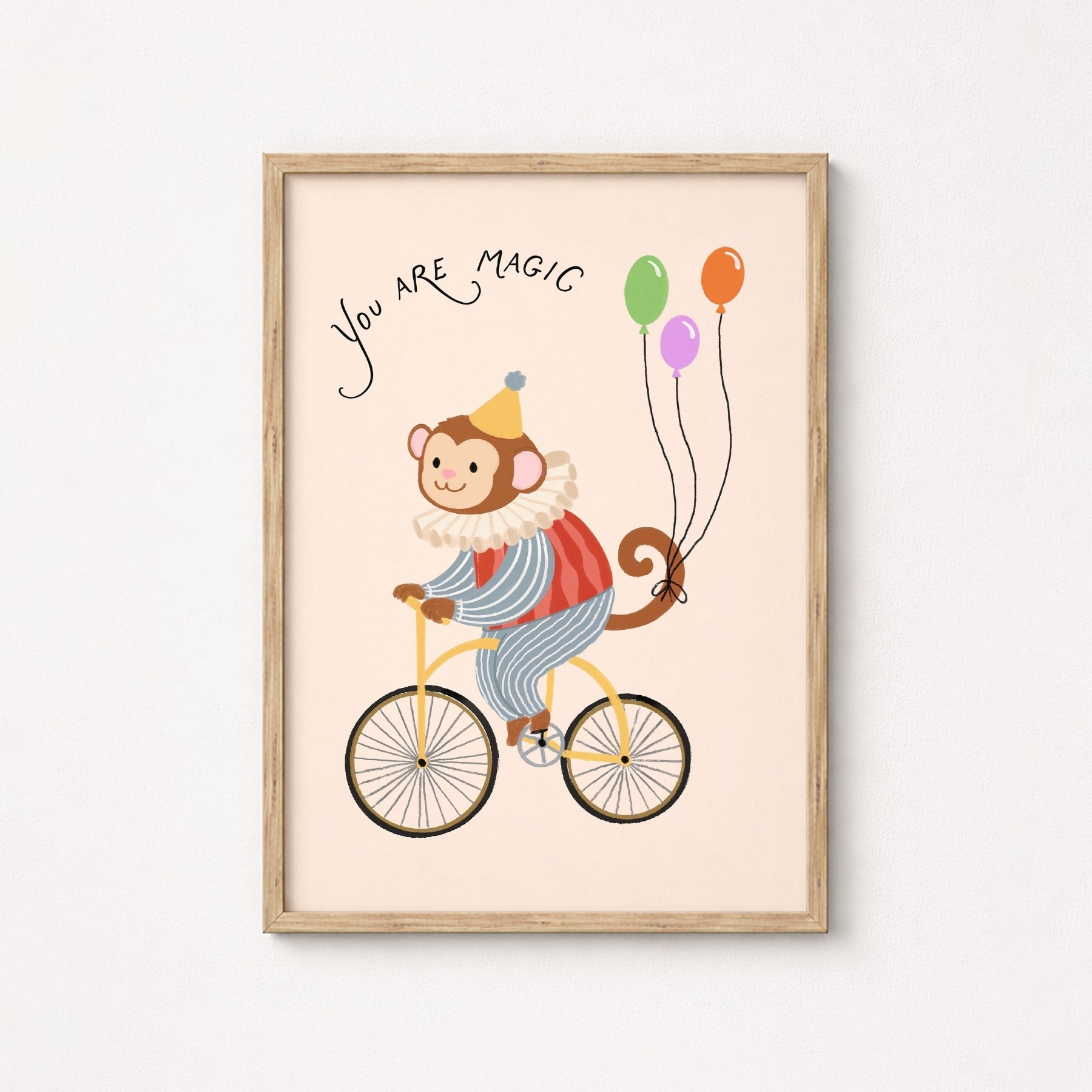 Stampa nursery con scimmia del circo