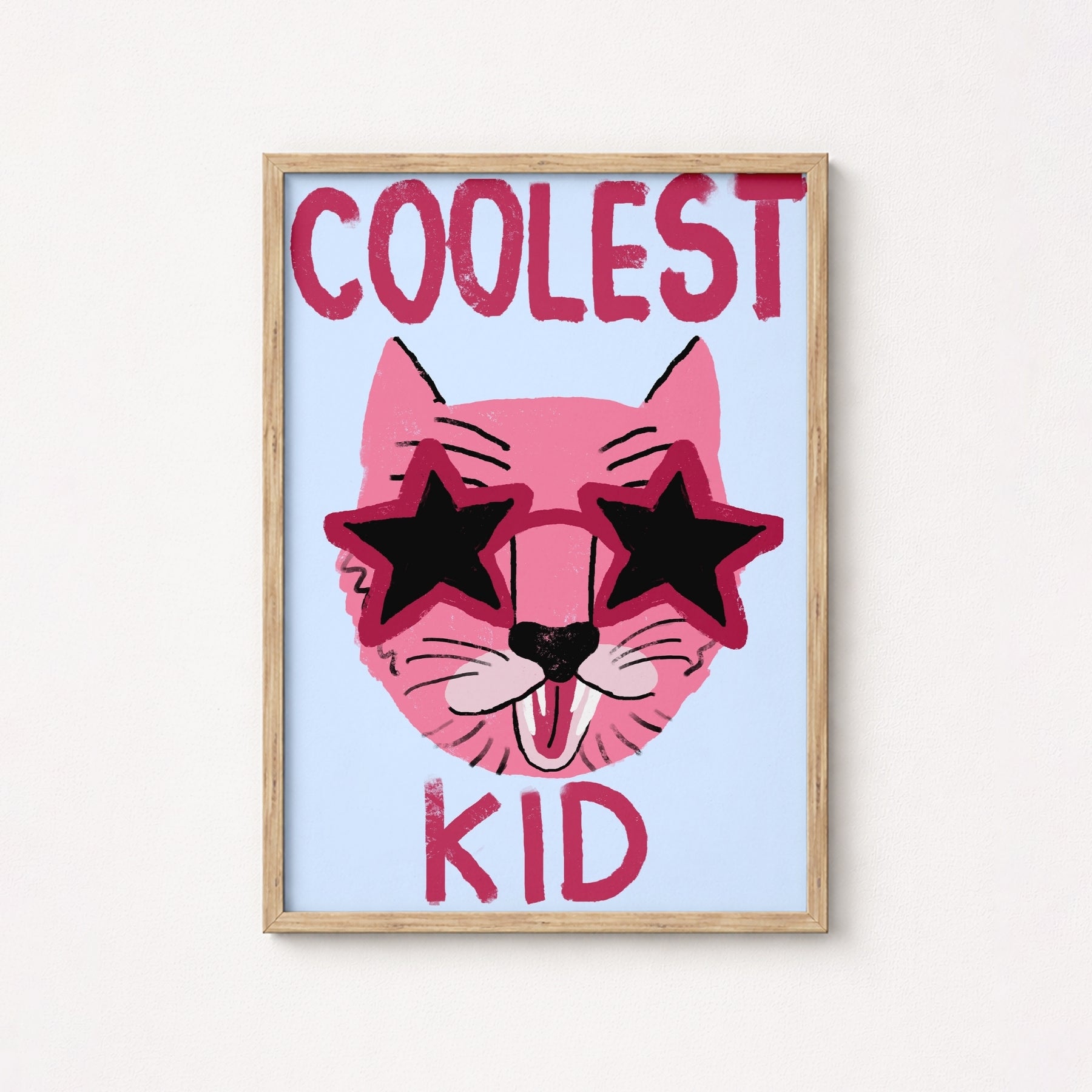 Coolest Kid Wall Art – Fun Cat Poster for Kids Room