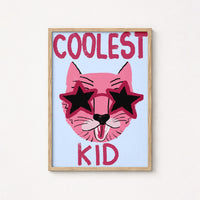 Coolest Kid Wall Art – Fun Cat Poster for Kids Room