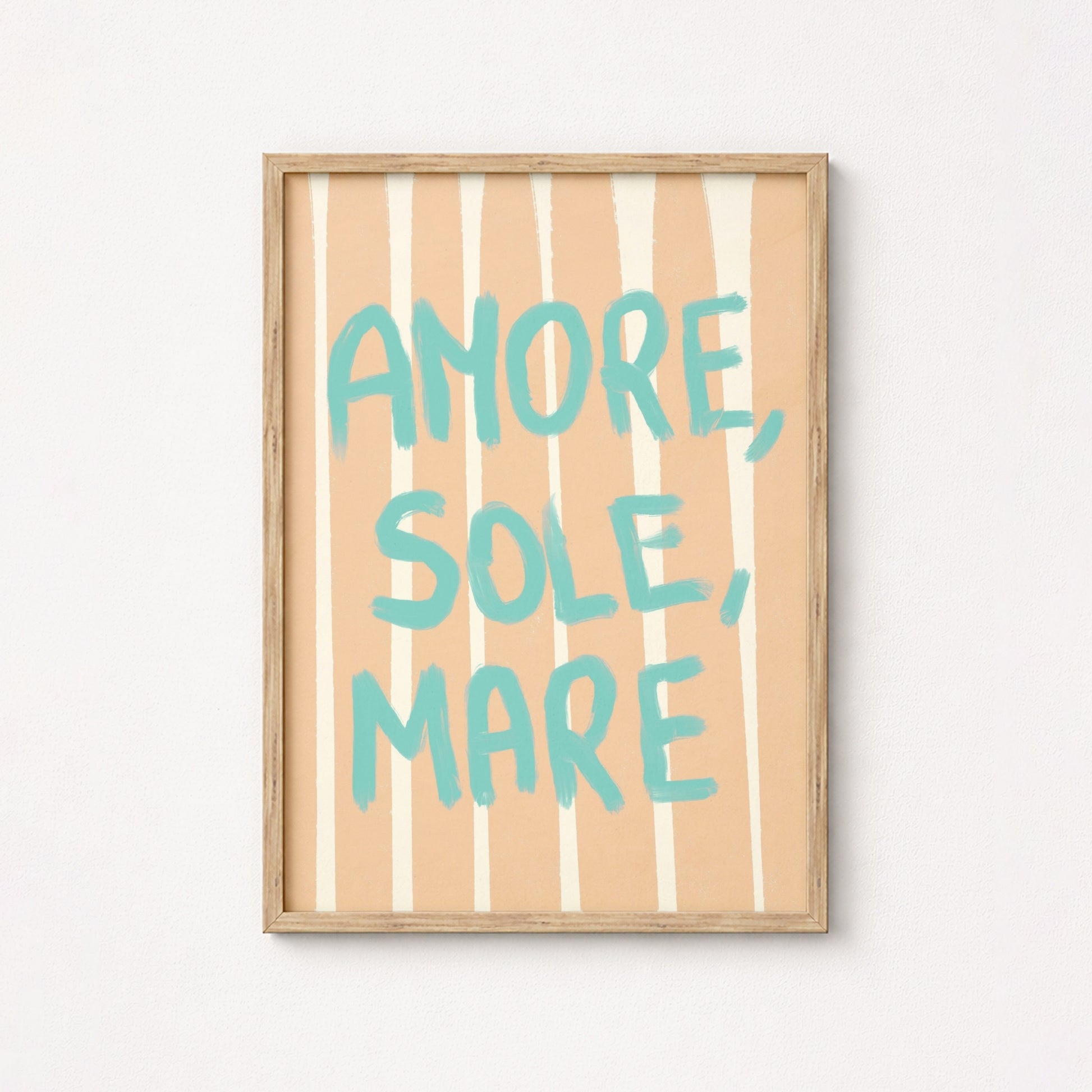 Décoration murale Amore Sole Mare - Citation d'été italienne, Décoration murale côtière