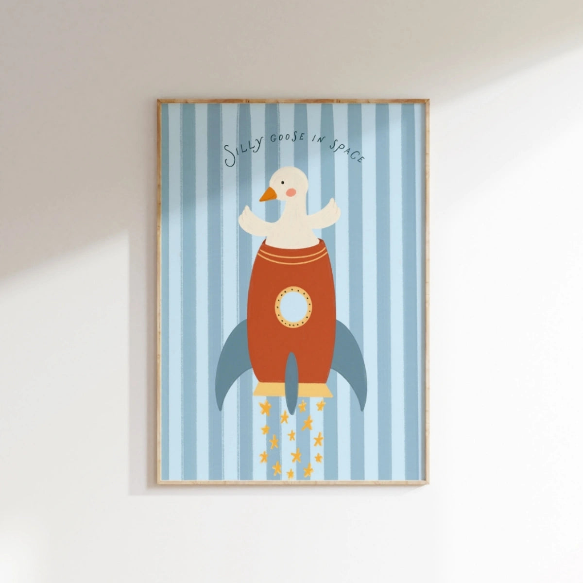 Silly Goose In Space Nursery Wall Art, Space Nursery Decor