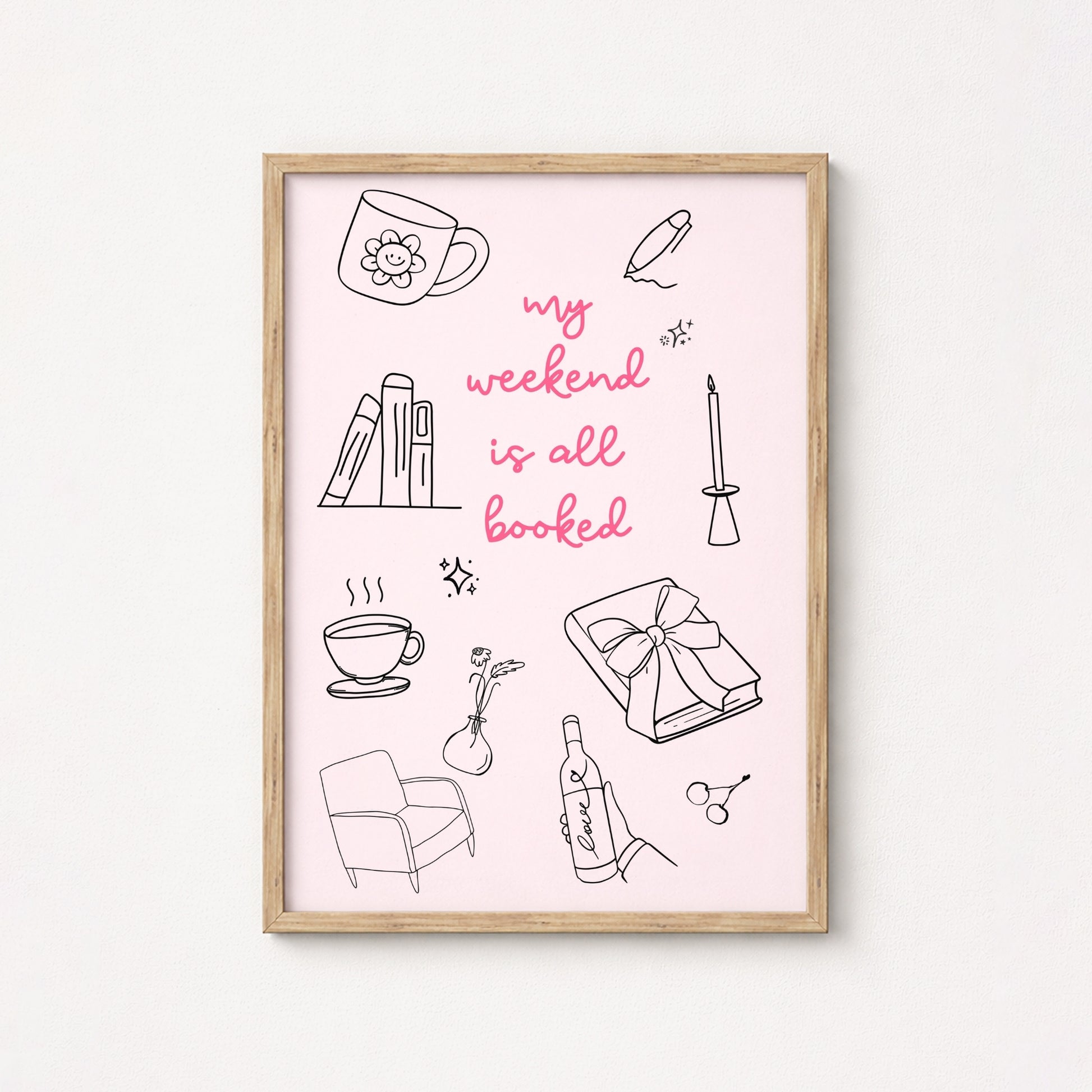 Weekend Booked - Estampado Rosa de Amante de los Libros