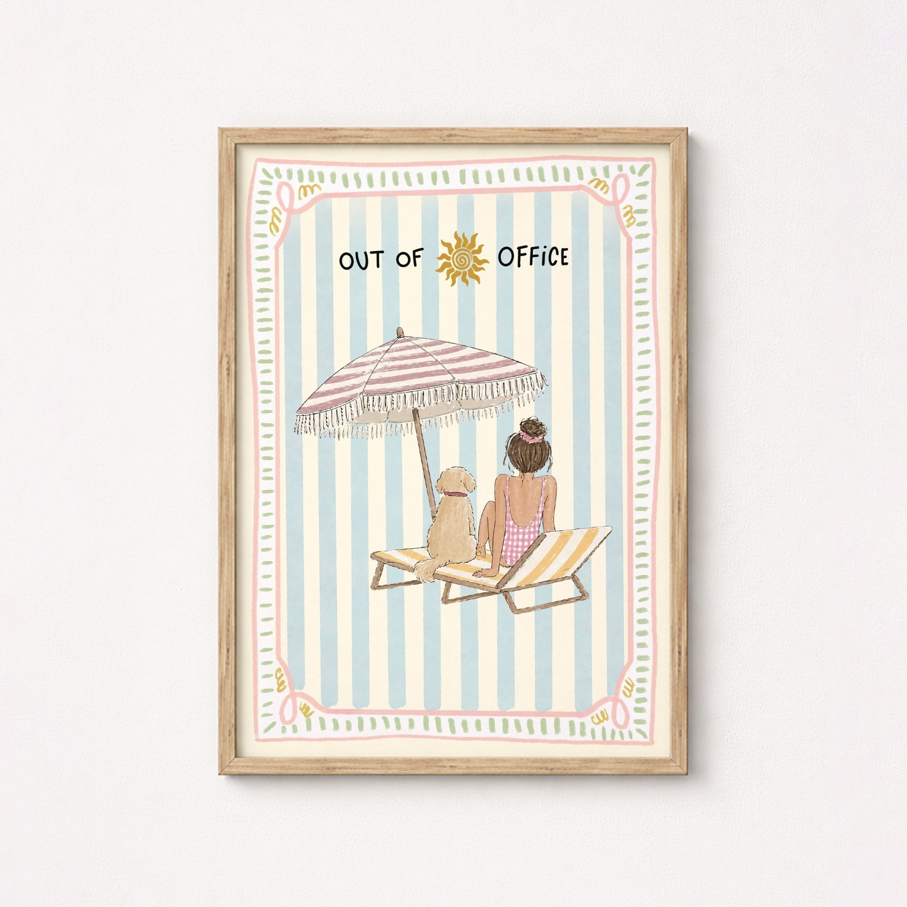 Trendy Beach Girl Print, Coastal Wall Decor