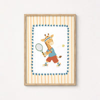 Tennis Giraffe Nursery Wall Art