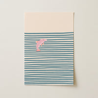 Arte murale minimal con delfino