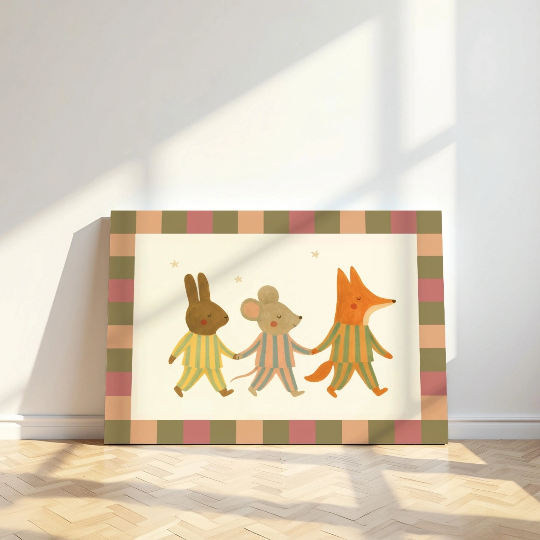 Impression sur toile pour chambre d'enfant « Amis des animaux »
