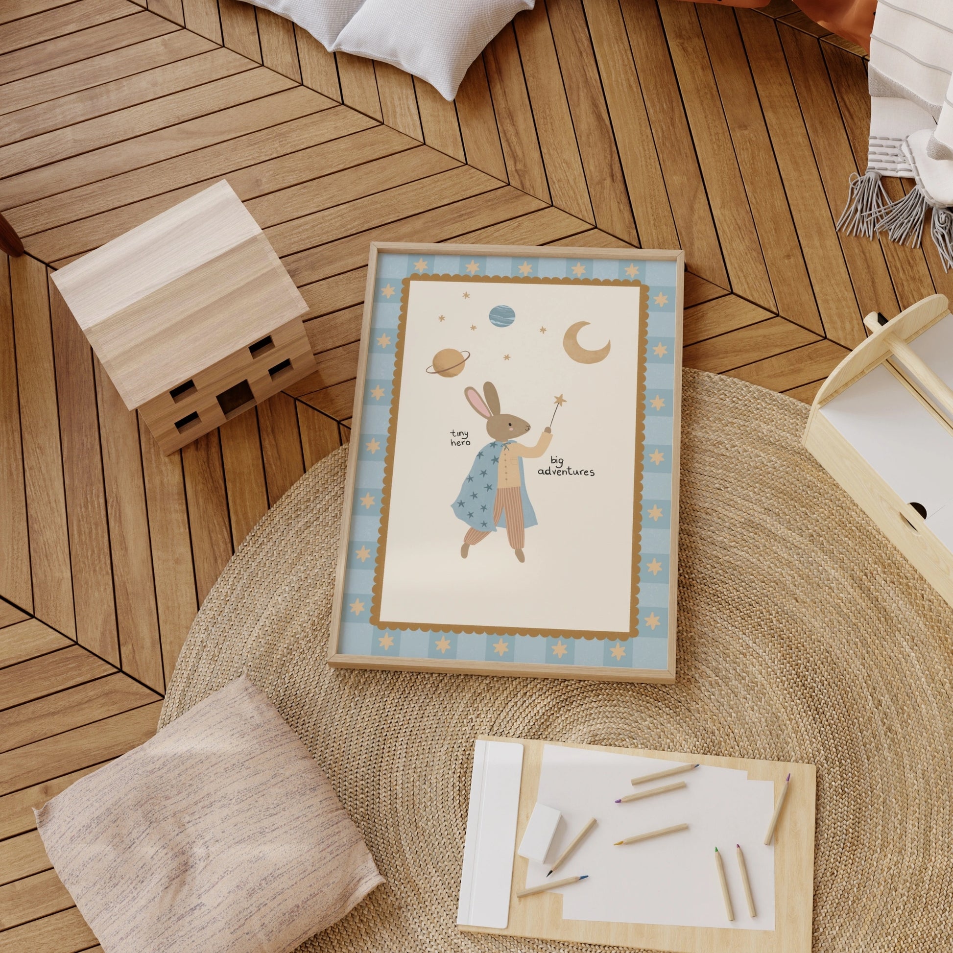 Space Bunny Nursery Wall Art