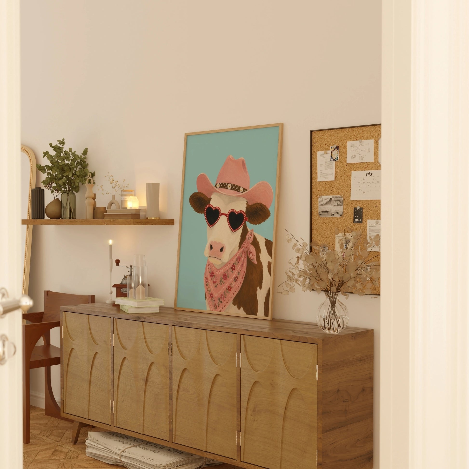 Coastal Cowgirl Cow Wall Art