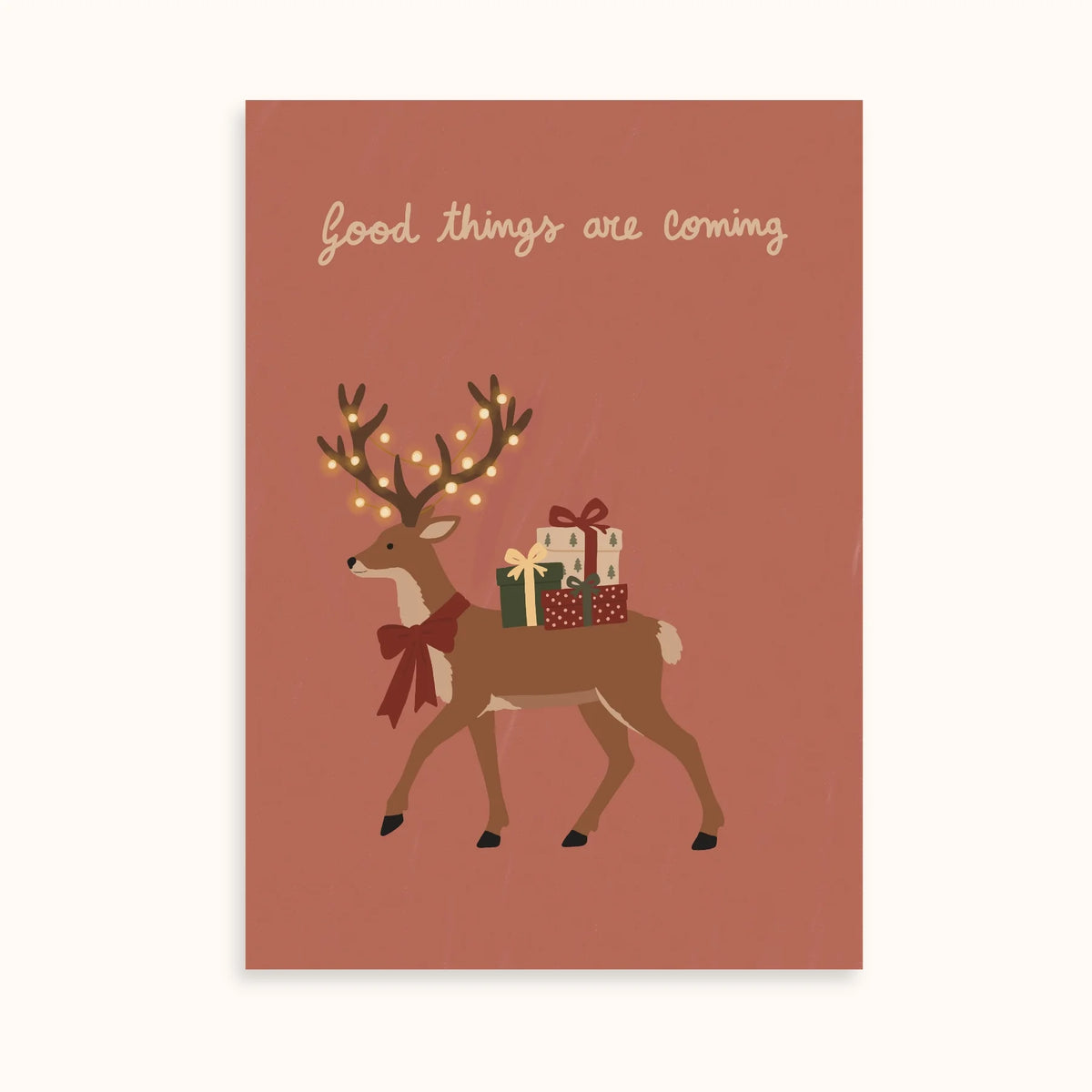 Weihnachtsmann und Rentier – 2er-Set Weihnachtsposter